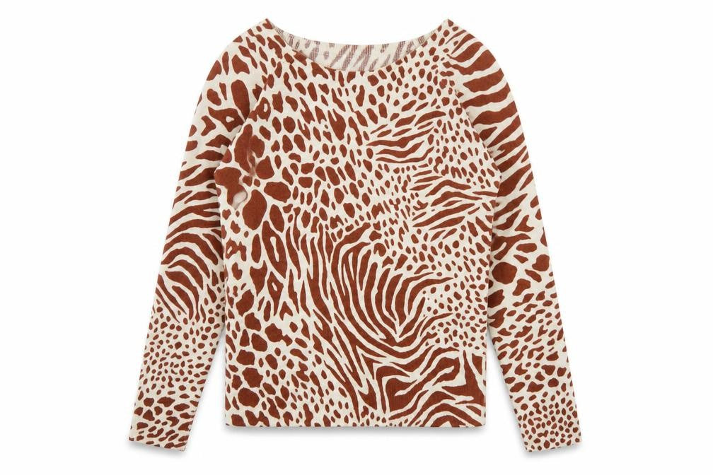 Next Women Beige UK 6 Animal Print Knit Pullover Jumper