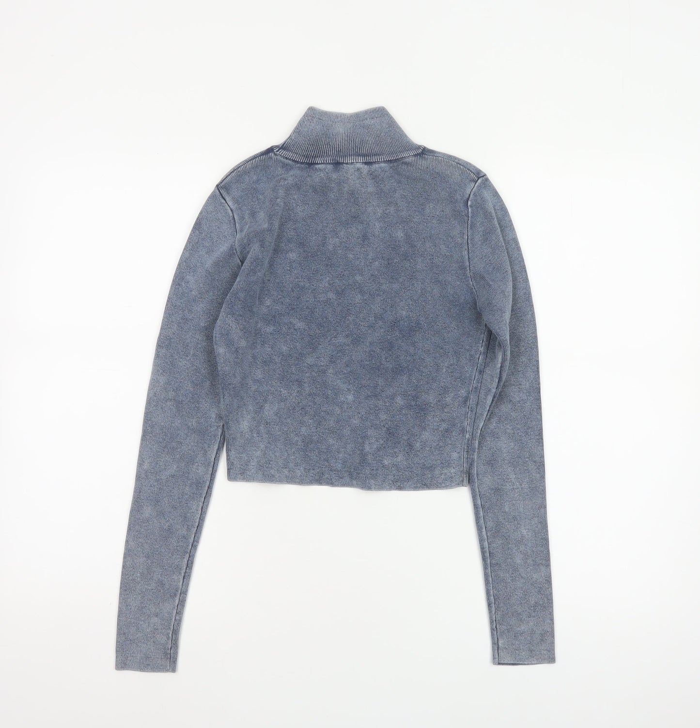 Zara Women’s Blue Roll Neck Slim Fit Knit Pullover Jumper Size M