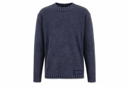 Bhs Men’s Blue Cotton Crew Neck Pullover Jumper Medium Logo Knit