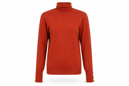 Next Women’s Orange Roll Neck Pullover Jumper UK 10 Tall Rib Knit