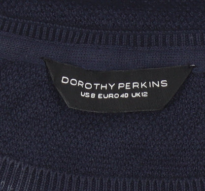 Dorothy Perkins Women Blue UK 12 Short Sleeve Floral Sequin Jumper