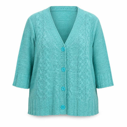 Marks & Spencer Women Blue UK 16 Cable Knit 3/4 Sleeve Cardigan