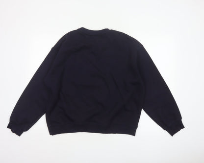 H&M Women’s Blue M Paris Gold Button Pullover Sweatshirt