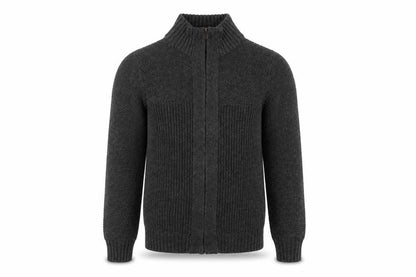 Next Men's Grey Size S Full Zip High Neck Knit Cardigan Pockets