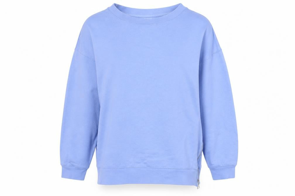 John Lewis Women Blue Size 12 Cotton Side Zip Raglan Sweatshirt