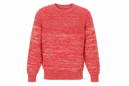H&M Men’s Red Marl Cotton Crew Neck Knit Pullover Jumper Size S