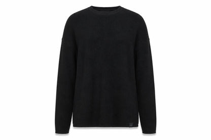 Pull&Bear Women Black M Chunky Knit Crew Neck Cotton Pullover Jumper