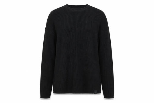 Pull&Bear Women Black M Chunky Knit Crew Neck Cotton Pullover Jumper