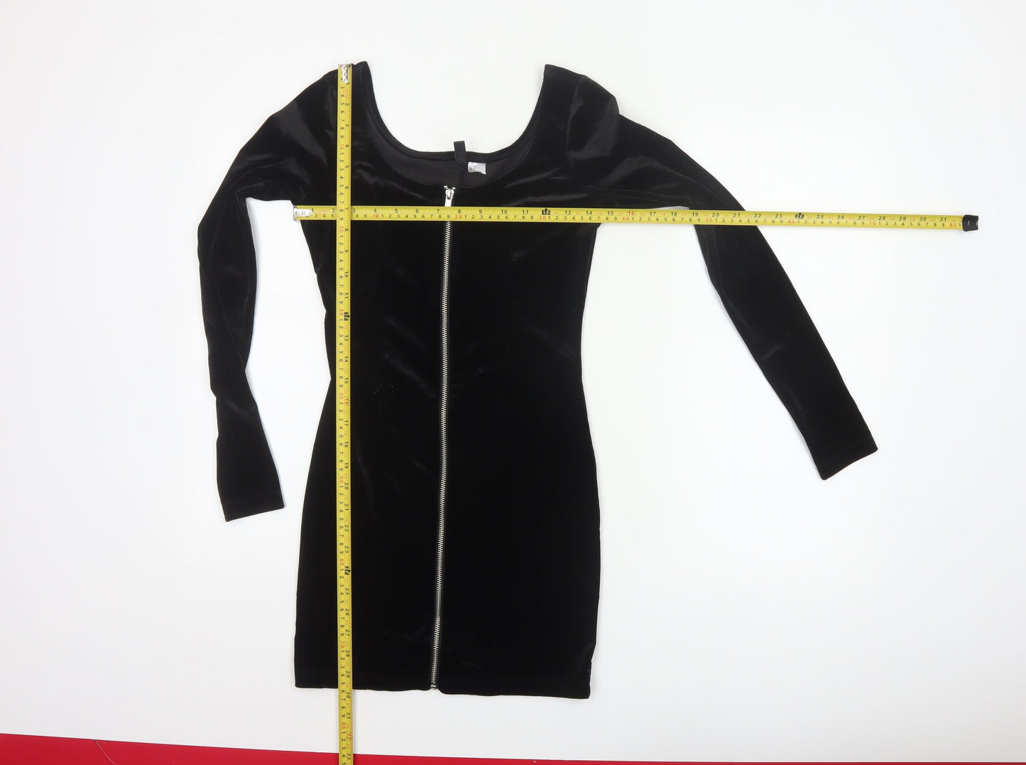 Divided by H&M Women’s Black UK 6 Bodycon Mini Velvet Zip Dress