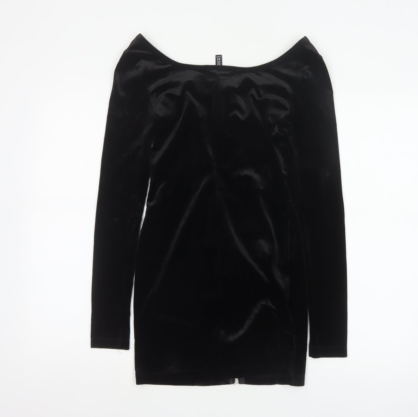 Divided by H&M Women’s Black UK 6 Bodycon Mini Velvet Zip Dress