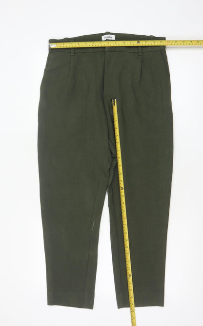 Weekday Women’s Green UK 20 Tapered Tailored Trousers Pockets