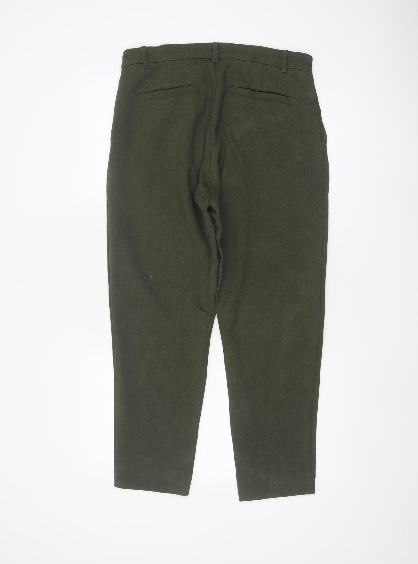 Weekday Women’s Green UK 20 Tapered Tailored Trousers Pockets