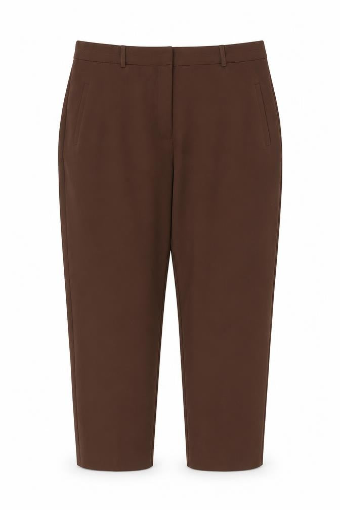 Front view of Roman Women’s Brown, size UK 18, Tapered Tailored Dress Trousers