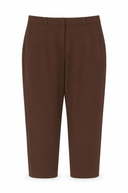 Front view of Roman Women’s Brown, size UK 18, Tapered Tailored Dress Trousers