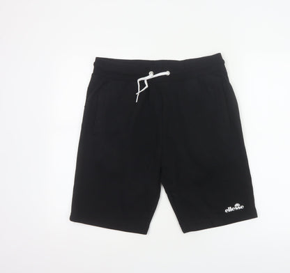 Ellesse Men’s Black S Sweat Shorts Drawstring Logo Pockets
