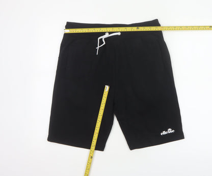 Ellesse Men’s Black S Sweat Shorts Drawstring Logo Pockets