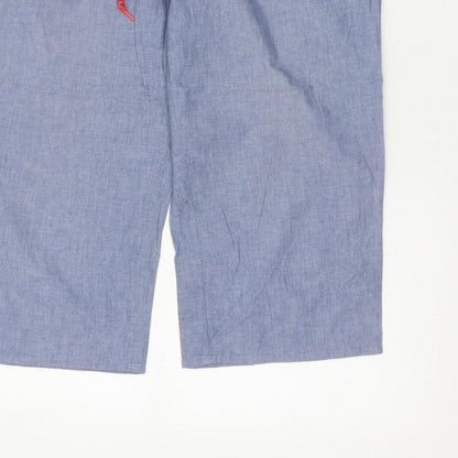 Kickers Women’s Blue Size 14 Chambray Cropped Straight Trousers