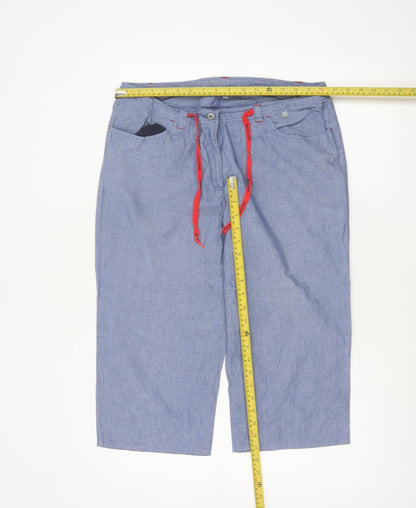 Kickers Women’s Blue Size 14 Chambray Cropped Straight Trousers