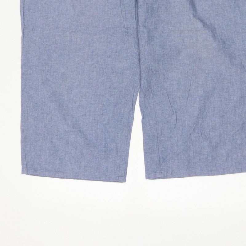 Kickers Women’s Blue Size 14 Chambray Cropped Straight Trousers