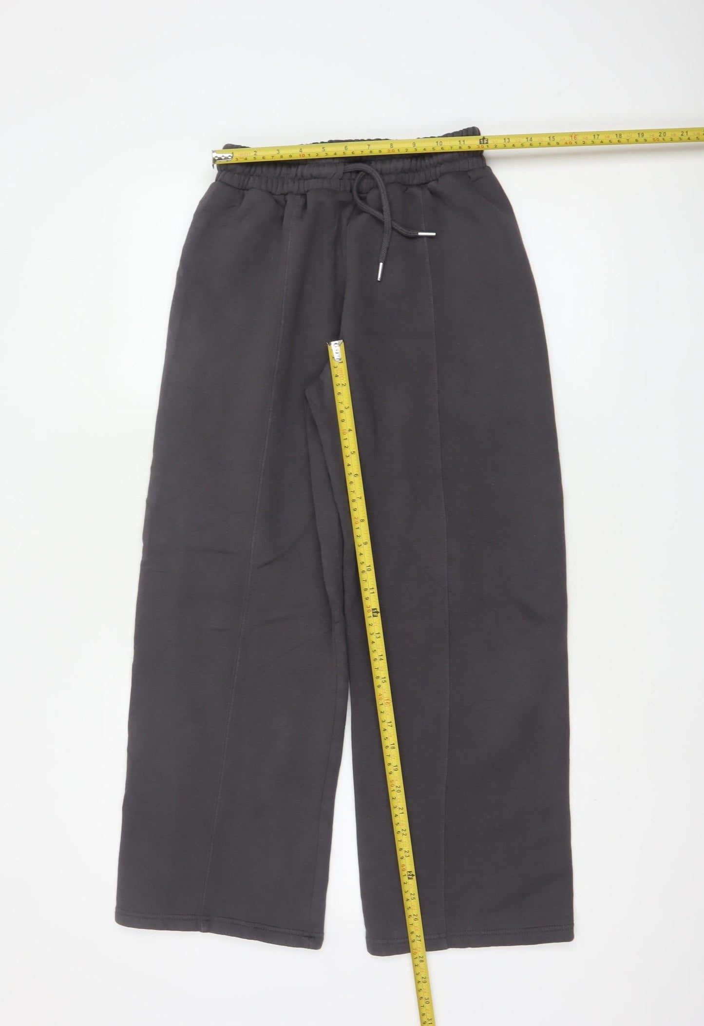 Rising Women’s Black XS Wide Leg Fleece Jogger Trousers Drawstring