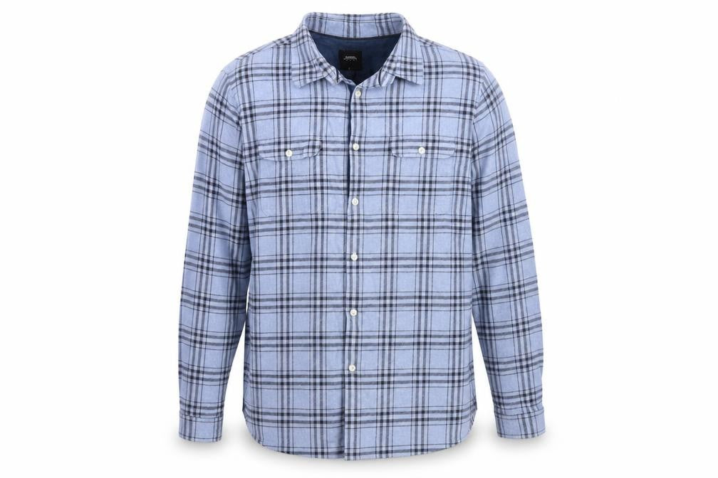 Burton Menswear London Men's Blue L Plaid Flannel Button-Up Shirt
