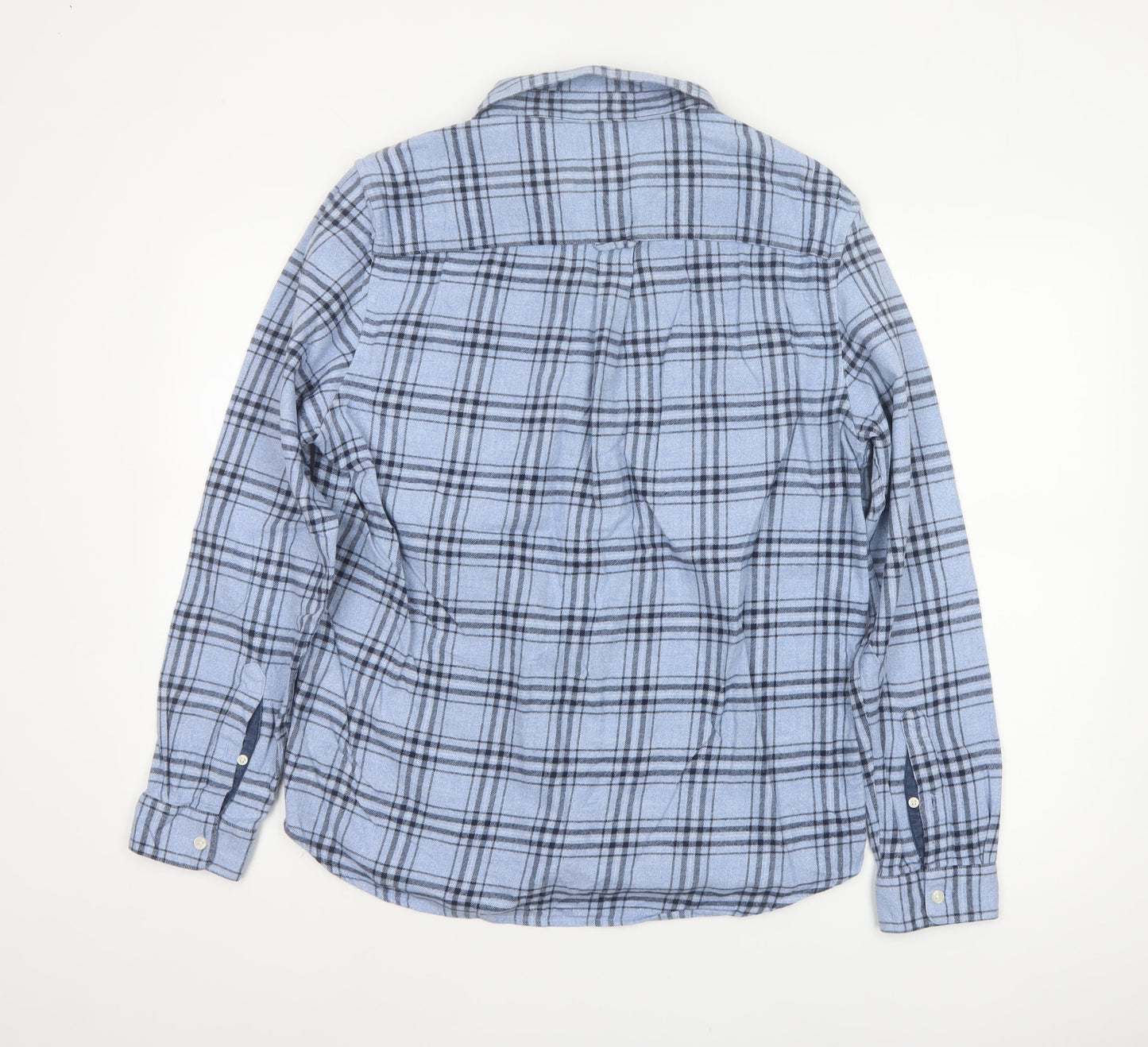 Burton Menswear London Men's Blue L Plaid Flannel Button-Up Shirt