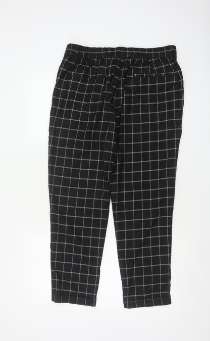 New Look Men Black Check Trousers UK 36R Regular Tapered