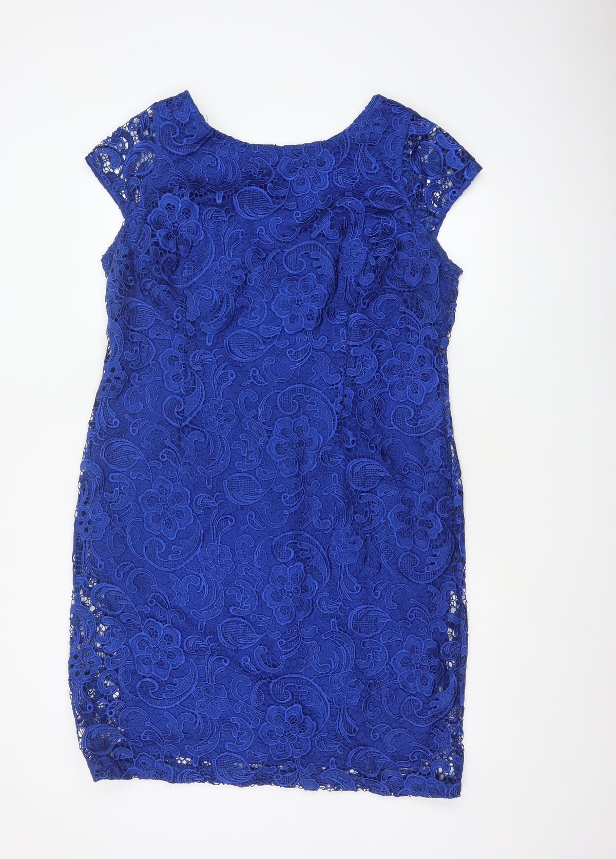 Myleene Klass Women Blue UK 18 Lace Sheath Knee Length Occasion Dress