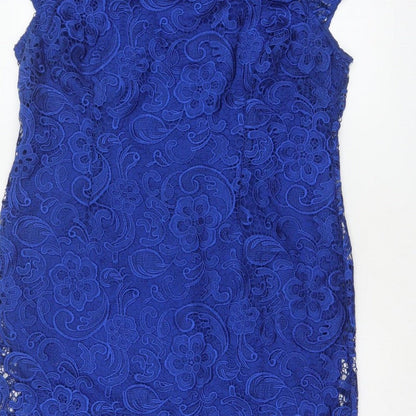Myleene Klass Women Blue UK 18 Lace Sheath Knee Length Occasion Dress
