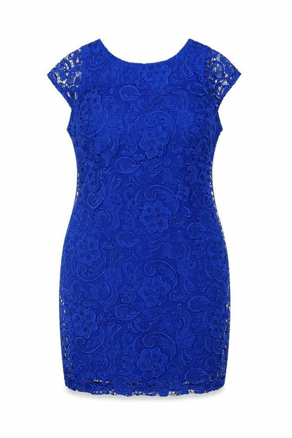 Myleene Klass Women Blue UK 18 Lace Sheath Knee Length Occasion Dress