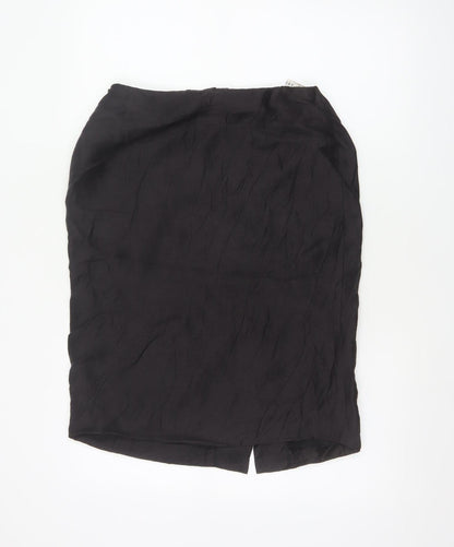 Minuet Women’s Black UK 12 Linen Pencil Knee Length Skirt