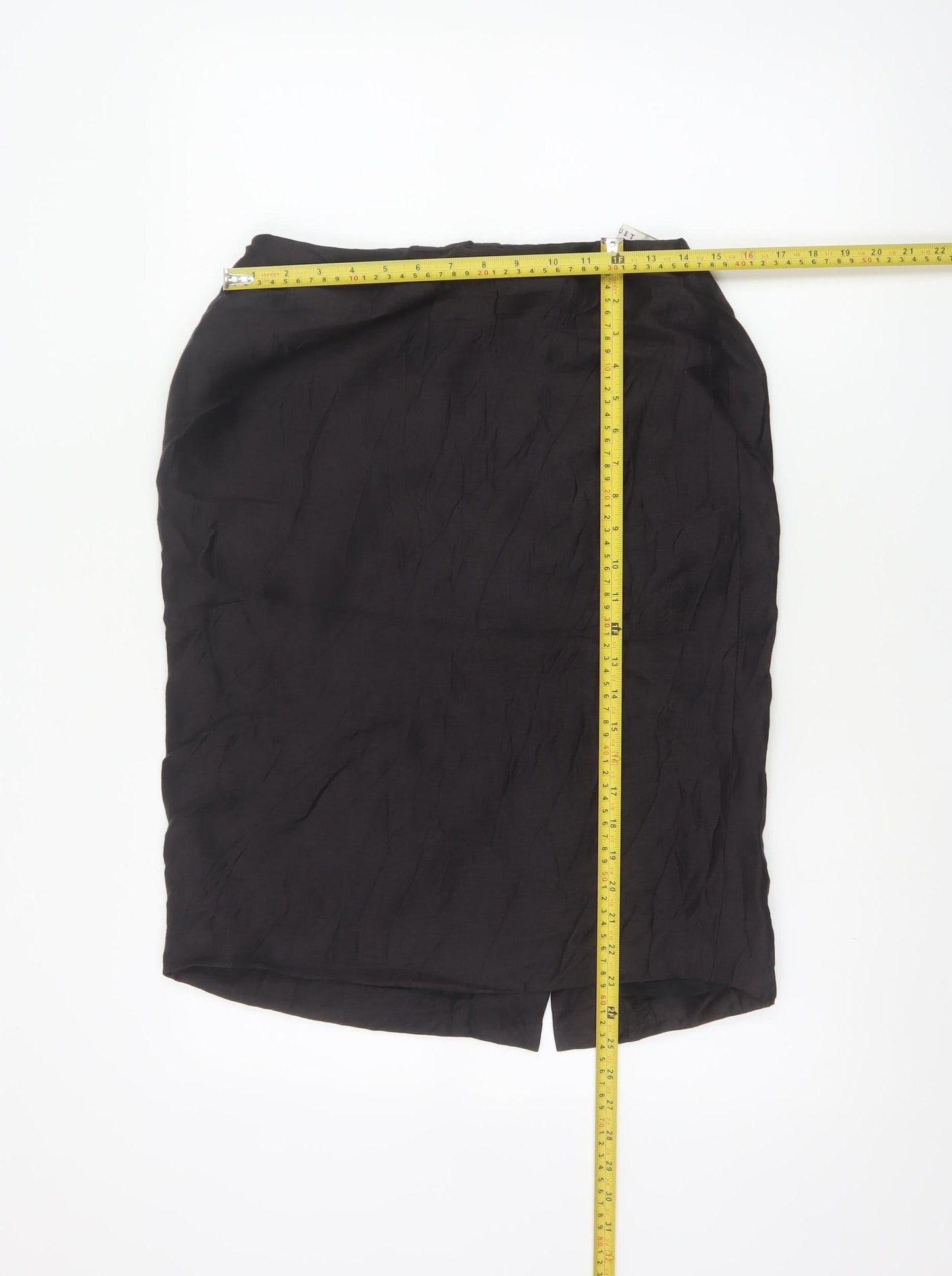 Minuet Women’s Black UK 12 Linen Pencil Knee Length Skirt