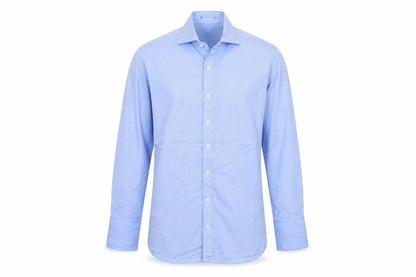Sartorial Men's Blue Check Cotton 15.5 Long Sleeve Button-Up Shirt