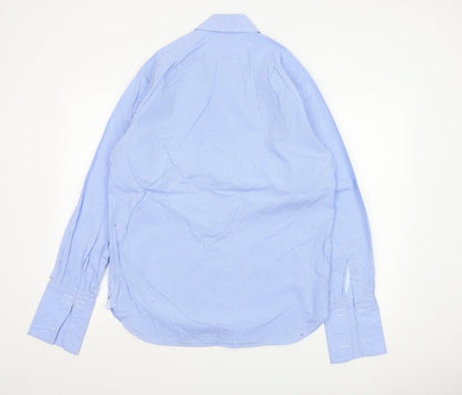 Sartorial Men's Blue Check Cotton 15.5 Long Sleeve Button-Up Shirt