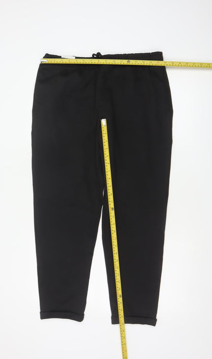 Zara Men’s Black M 31 Jogger Knit Tapered Drawstring Trousers