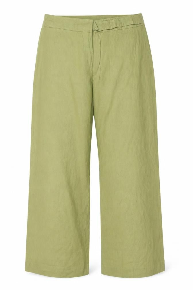 Felisa Collection Women’s Green Linen Blend Straight Dress Trousers Size 18