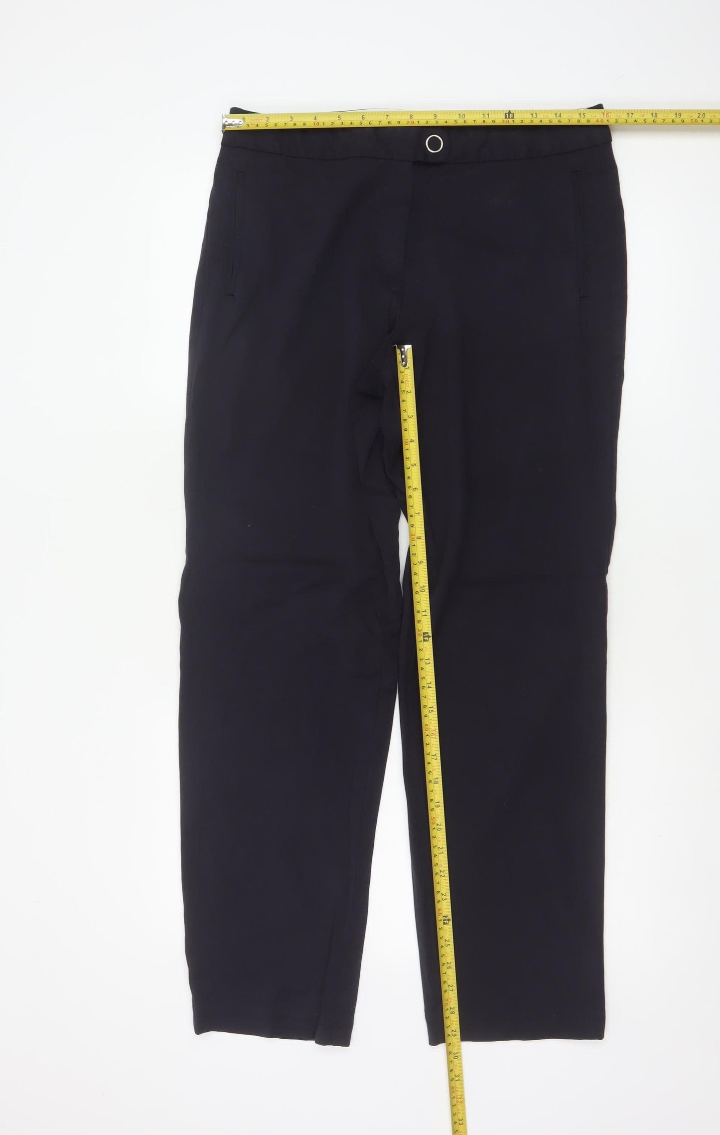 Marks and Spencer Women’s Navy Blue UK 12 Straight Work Trousers