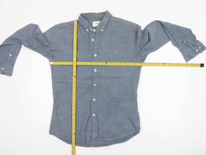 Farah Men’s Blue M Cotton Button-Down Long Sleeve Casual Shirt