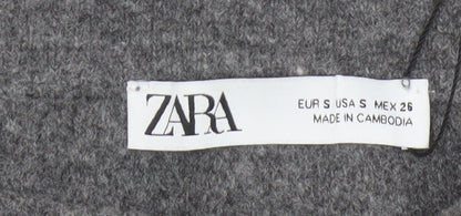 Zara Women Grey S Knit Pencil Mini Skirt High Rise Stretch