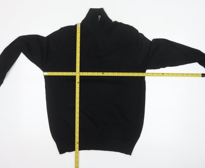Marks and Spencer Autograph Men Black M Merino Wool 1/4 Zip Jumper