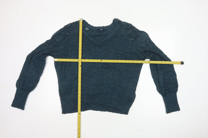 Next Women’s Green Size 14 Open Knit Raglan Sleeve Pullover Jumper