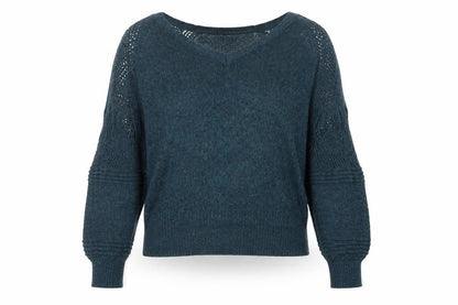 Next Women’s Green Size 14 Open Knit Raglan Sleeve Pullover Jumper