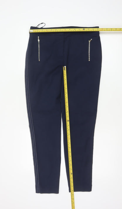Next Women’s Blue UK 10 Regular Tapered Trousers Zip Pockets