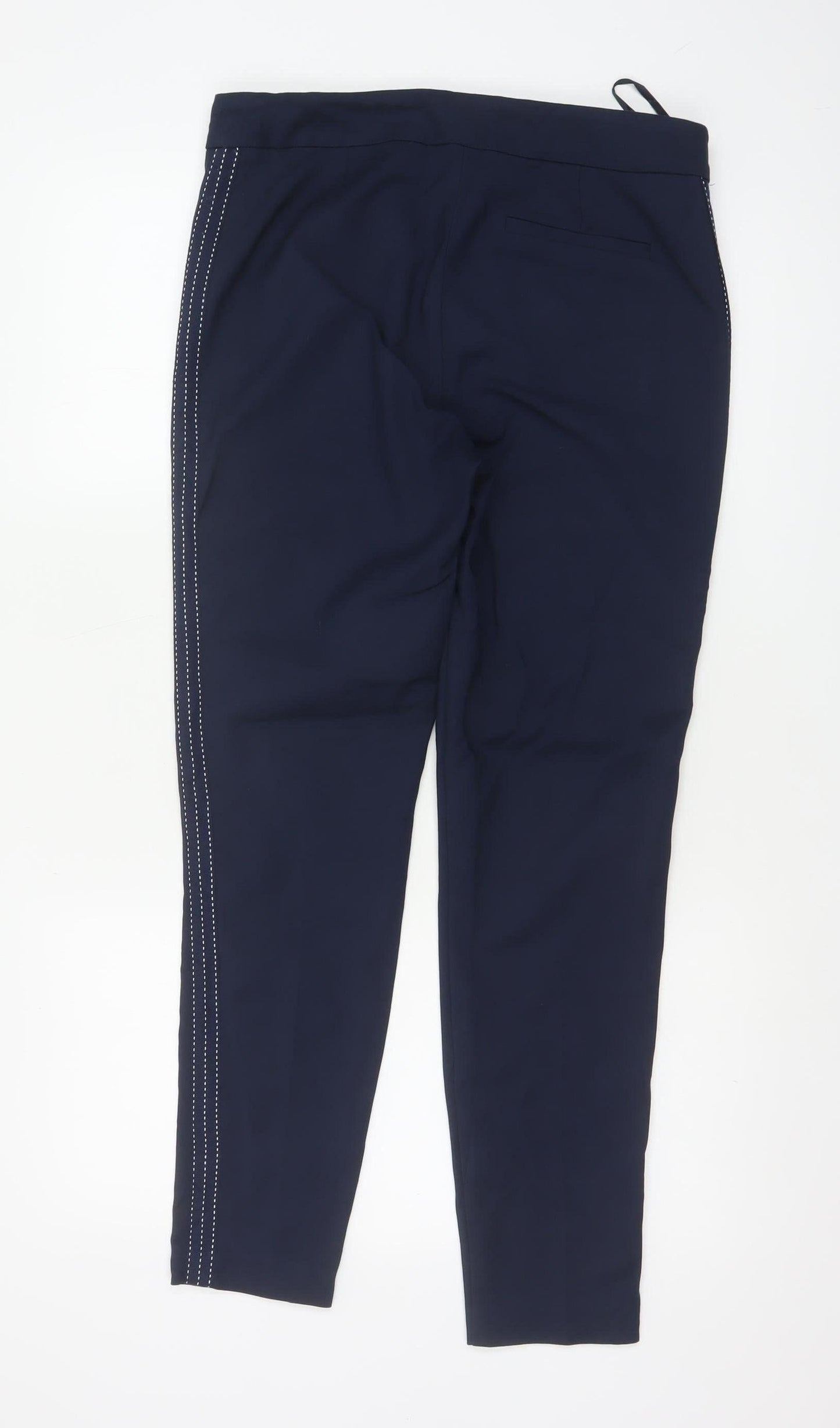 Next Women’s Blue UK 10 Regular Tapered Trousers Zip Pockets