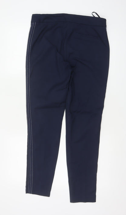 Next Women’s Blue UK 10 Regular Tapered Trousers Zip Pockets