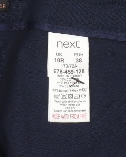 Next Women’s Blue UK 10 Regular Tapered Trousers Zip Pockets
