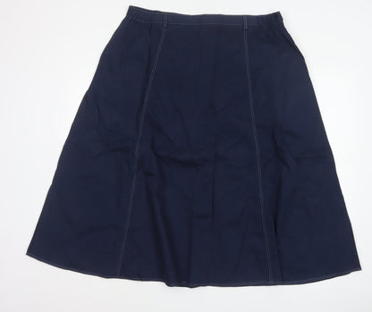 Country Collection Women’s Navy UK 20 Long A-Line Cotton Button Skirt