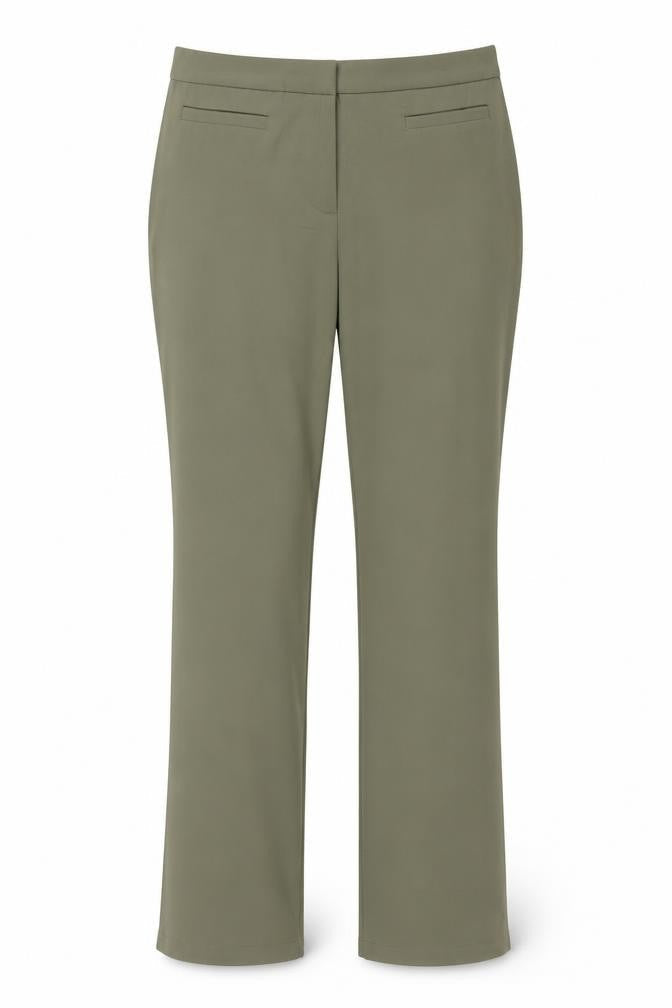 Weekday Women’s Green UK 12 Slim Straight Tailored Ankle Zip Trousers
