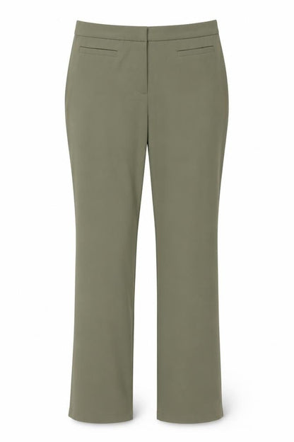 Weekday Women’s Green UK 12 Slim Straight Tailored Ankle Zip Trousers