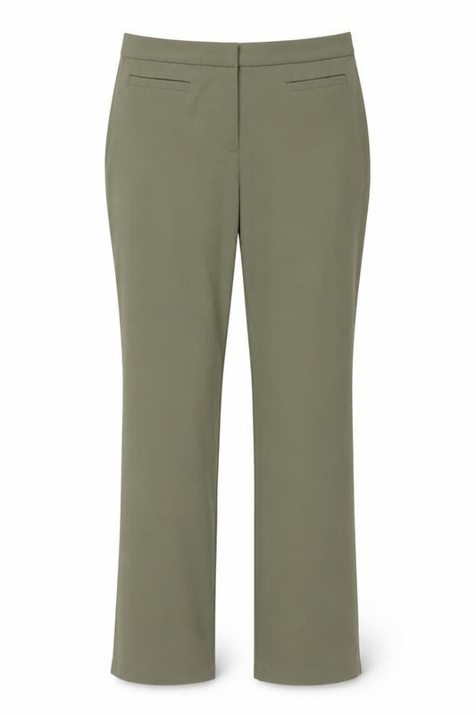 Weekday Women’s Green UK 12 Slim Straight Tailored Ankle Zip Trousers